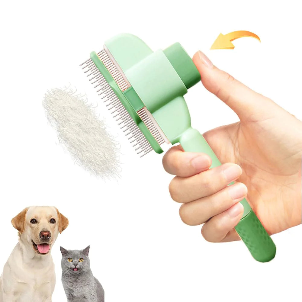 Pet Grooming Comb with Release Button β Flea & Hair Removal