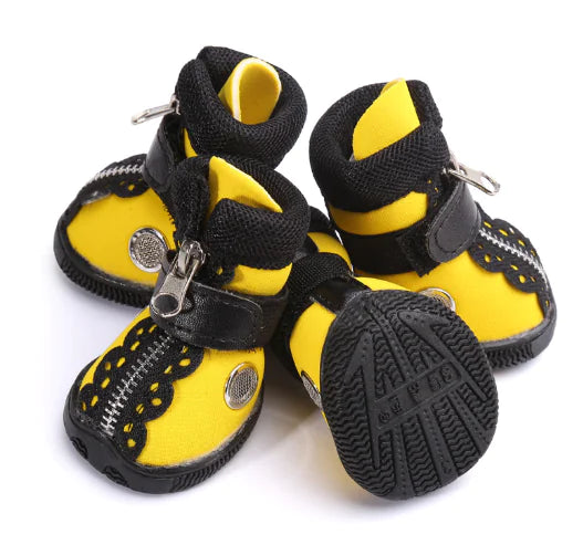 European & American Style Pet Shoes – Trendy Breathable Boots for Dogs & Cats | Orange & Yellow
