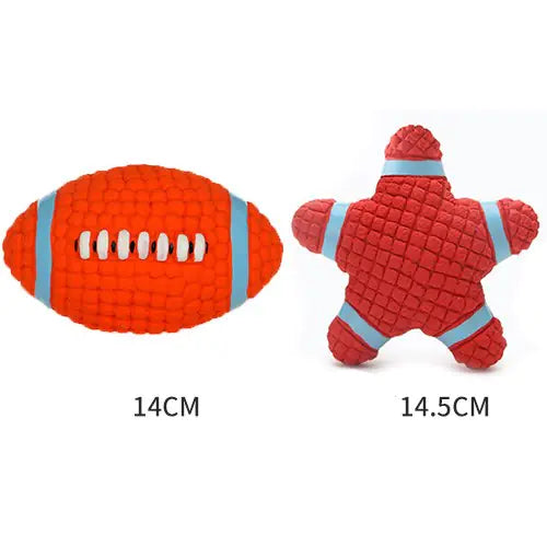 Latex Dog Chew Toys β Puppy Teething Starfish & Lifebuoy (2pcs)
