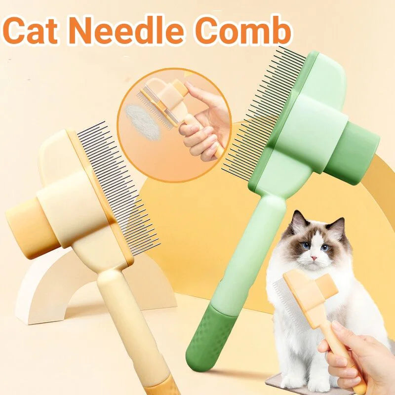 Pet Grooming Comb with Release Button β Flea & Hair Removal
