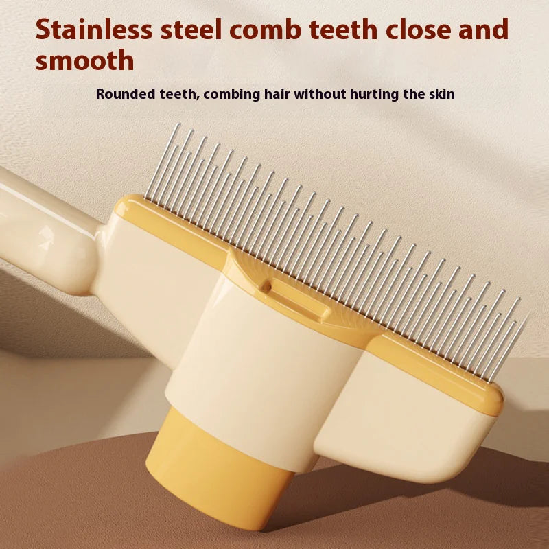 Pet Grooming Comb with Release Button β Flea & Hair Removal