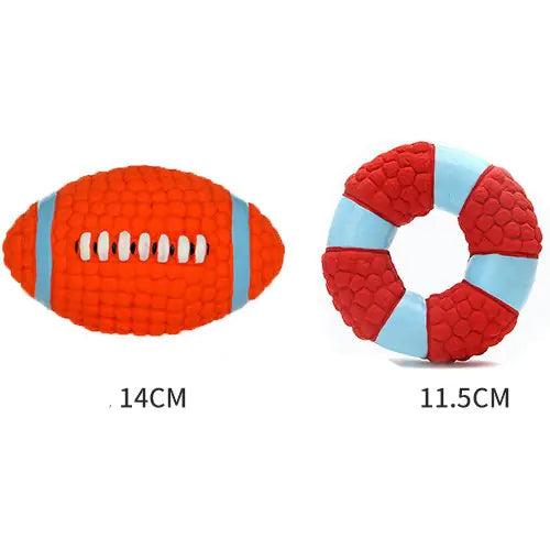 Latex Dog Chew Toys β Puppy Teething Starfish & Lifebuoy (2pcs)