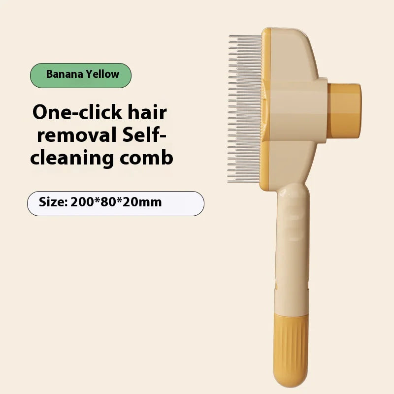 Pet Grooming Comb with Release Button β Flea & Hair Removal