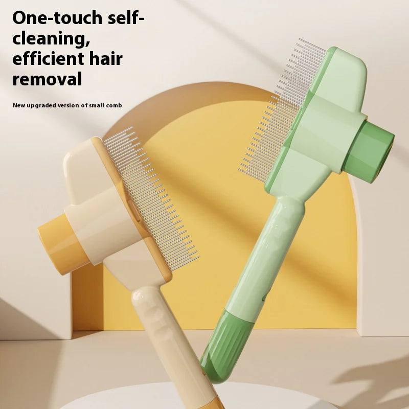 Pet Grooming Comb with Release Button β Flea & Hair Removal
