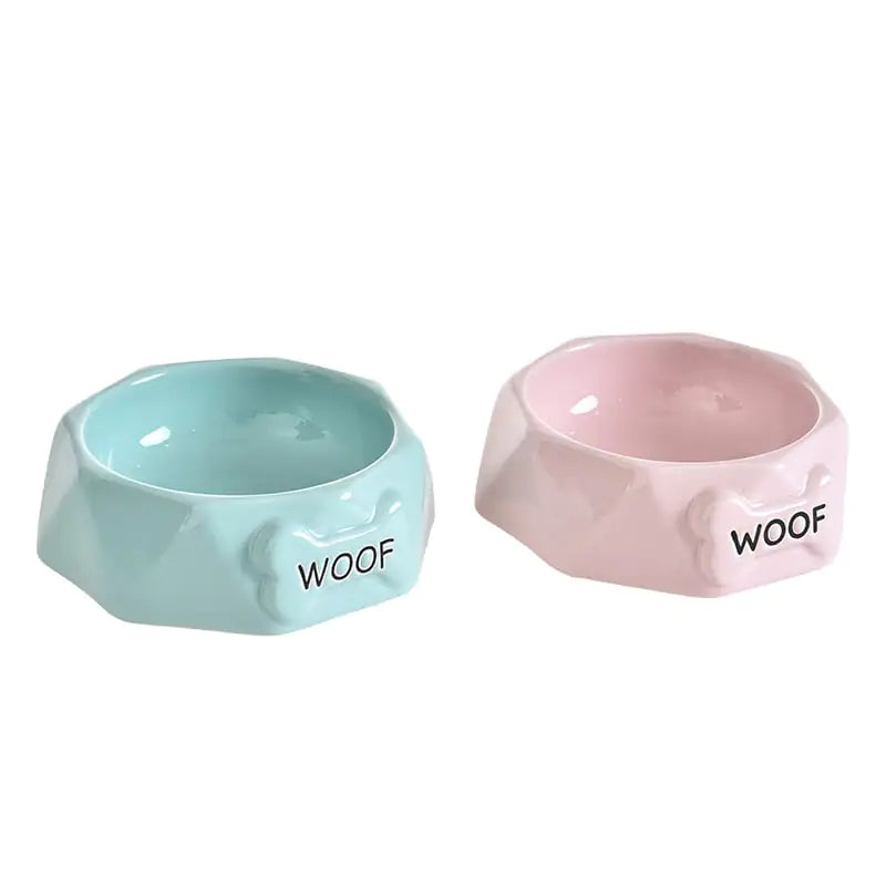 Creative Ceramic Pet Bowl β Stylish Feeding Dish (Green/Pink)