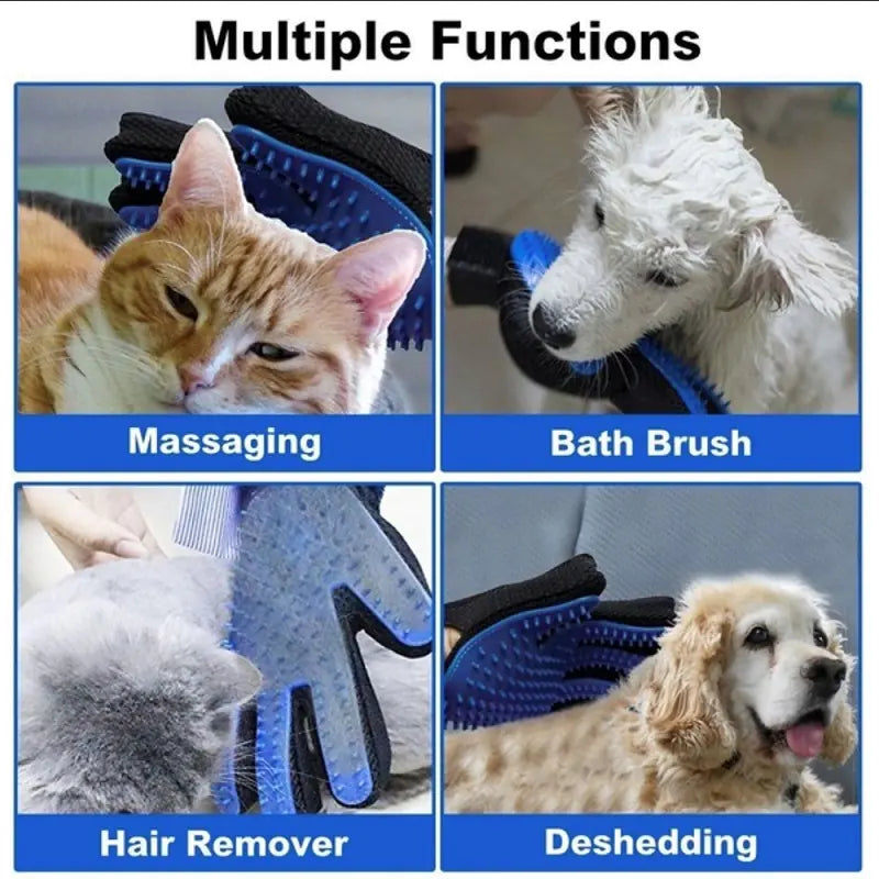 Pet Grooming Gloves – Gentle De-Shedding & Massage Mitts