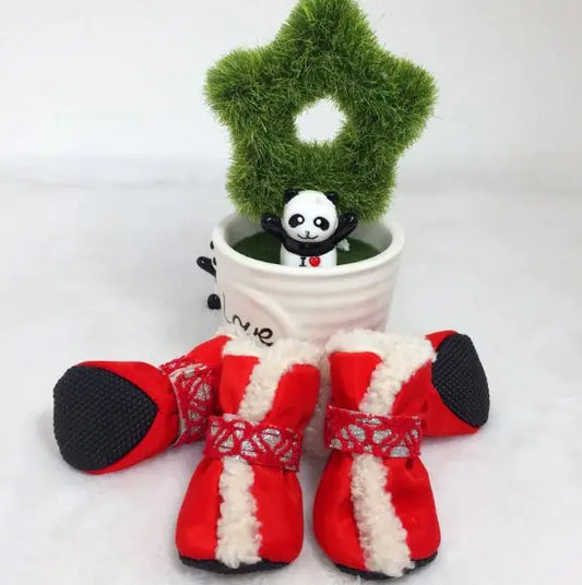 Christmas Pet Shoes – Waterproof Cotton Snow Boots