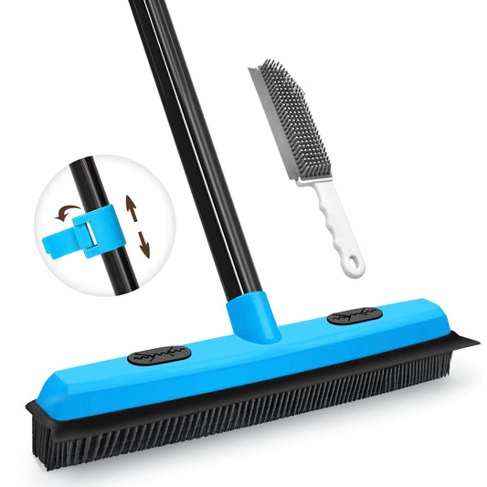 JEHONN Multi-Surface Pet Hair Removal Broom with Squeegee