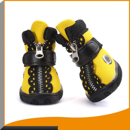 European & American Style Pet Shoes – Trendy Breathable Boots for Dogs & Cats | Orange & Yellow
