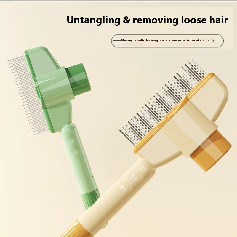 Pet Grooming Comb with Release Button – Flea & Hair Removal