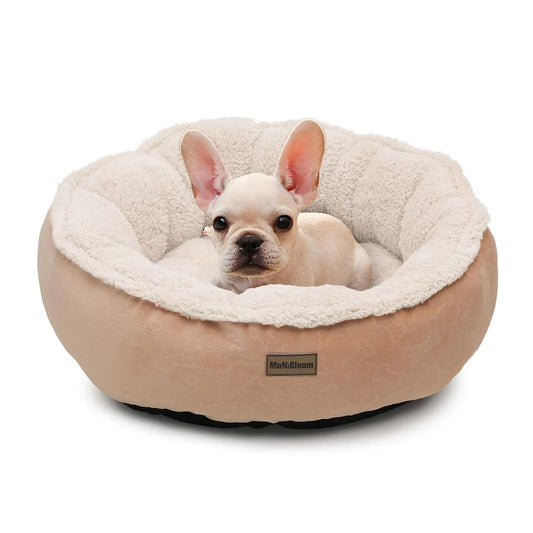 MoNiBloom Donut Pet Bed – Plush Round Nest for Small Dogs & Cats