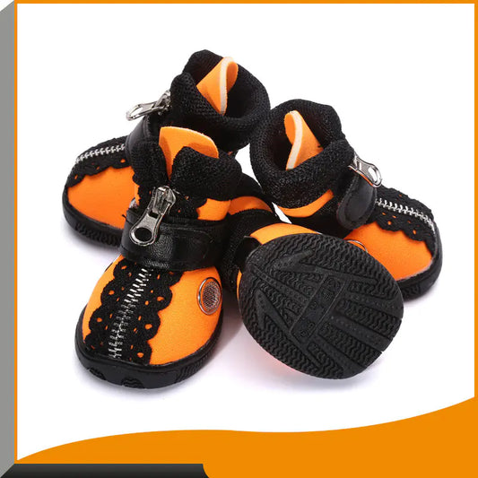 European & American Style Pet Shoes – Trendy Breathable Boots for Dogs & Cats | Orange & Yellow