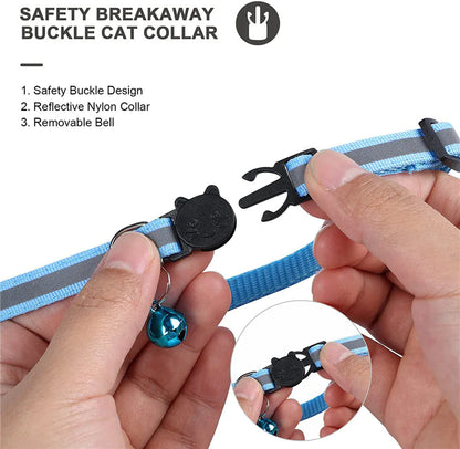 Reflective AirTag Cat Collar – Breakaway Safety with Bell & Waterproof Holder