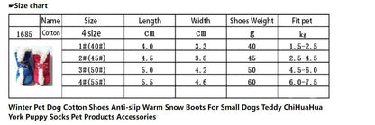 Christmas Pet Shoes – Waterproof Cotton Snow Boots