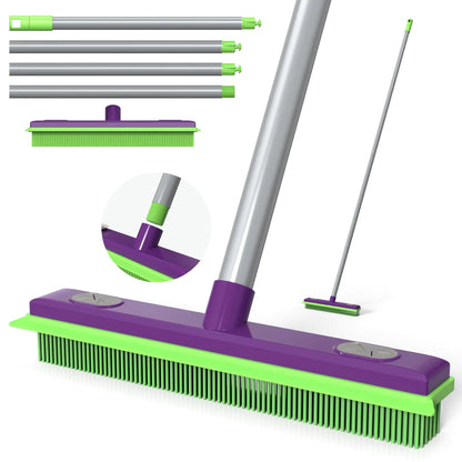 Pet Hair Cleaning Broombroom: Silicone Squeegee up to 62" Pole